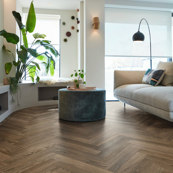 Cocoa Limed Oak Karndean Knight Tile herringbone