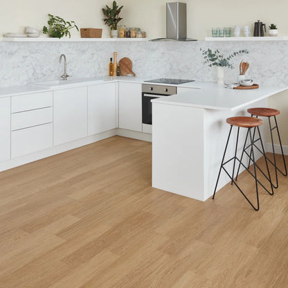 Karndean Knight Tile Natural Studio Oak flooring installed in a modern kitchen