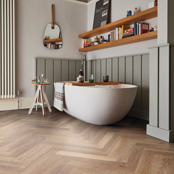 Pale Limed Oak Karndean Knight Tile herringbone