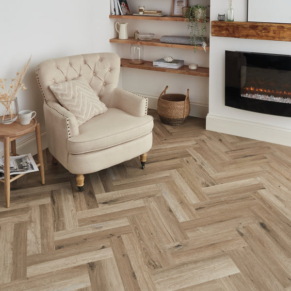Washed Character Oak Karndean Knight Tile herringbone